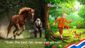 Even the best fall down sometimes, Si Tin Yang Ru Phlad Meaning
