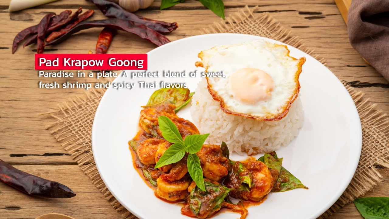 Pad Krapow Goong, A perfect blend of sweet, fresh shrimp and spicy Thai flavors