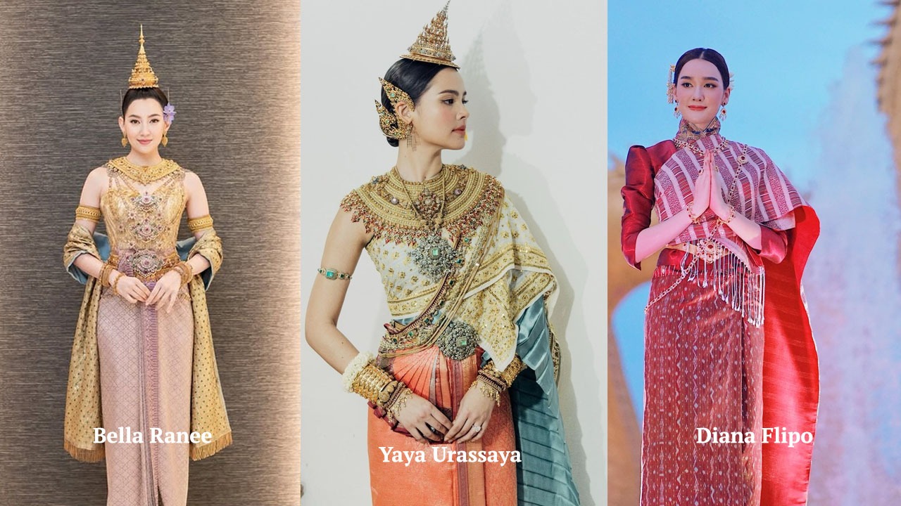 Bella Ranee-Yaya Urassaya-Diana Flipo Wore Thai traditional dress