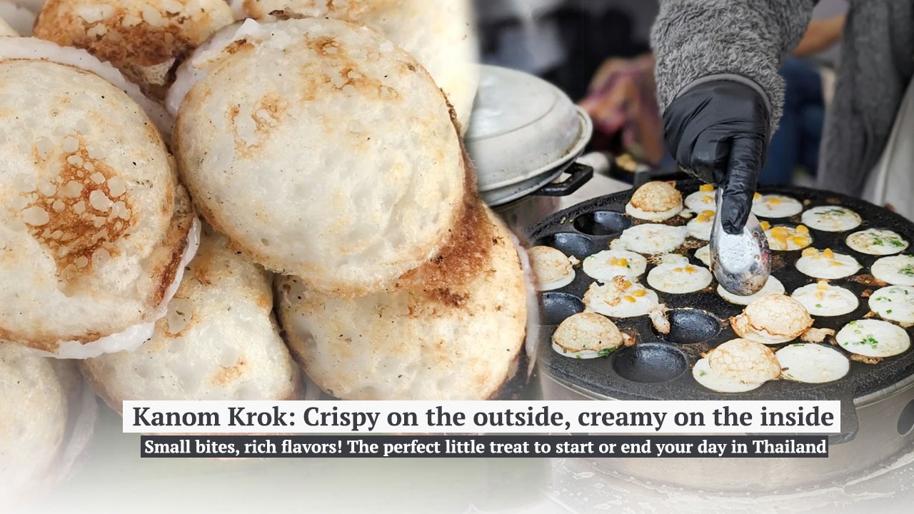 Kanom Krok Street Food,Best pancakes in the world 2024,TasteAtlas Thai dessert ranking,Thai coconut pancake