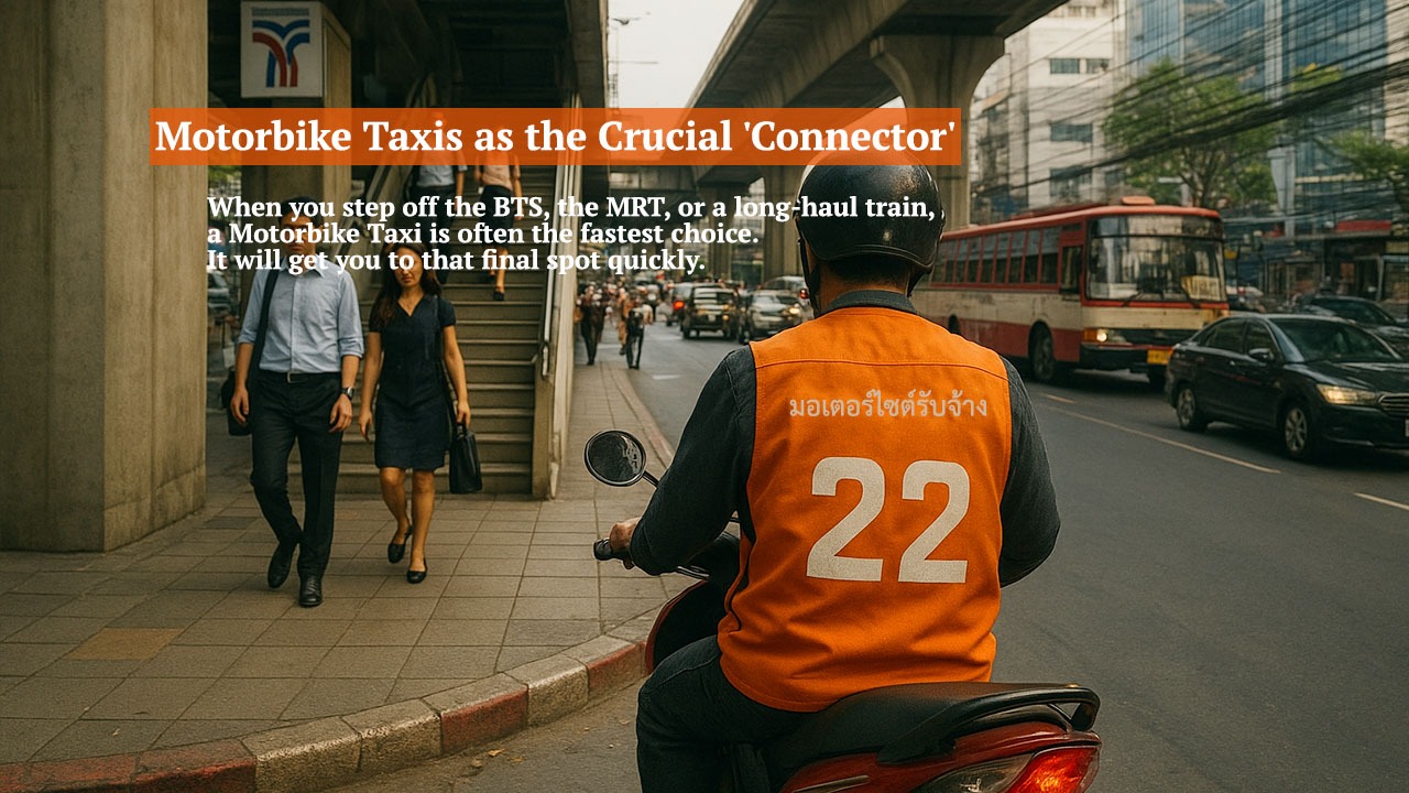 BTS to motorbike taxi, Motorbike Taxis Thailand,MRT connection Thailand