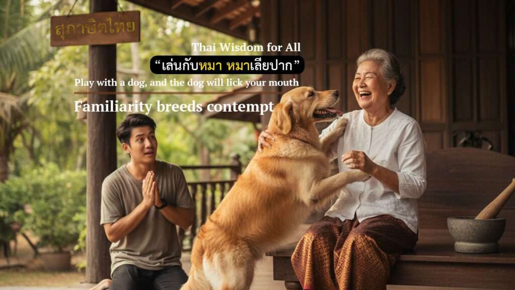 เล่นกับหมา หมาเลียปาก,Thai Wisdom, Play with a dog and the dog will lick your mouth