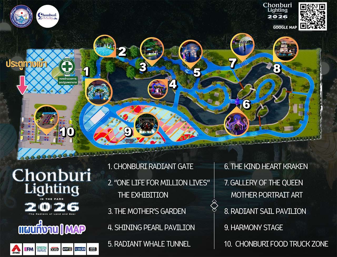 Map of Chonburi Lighting Festival 2026