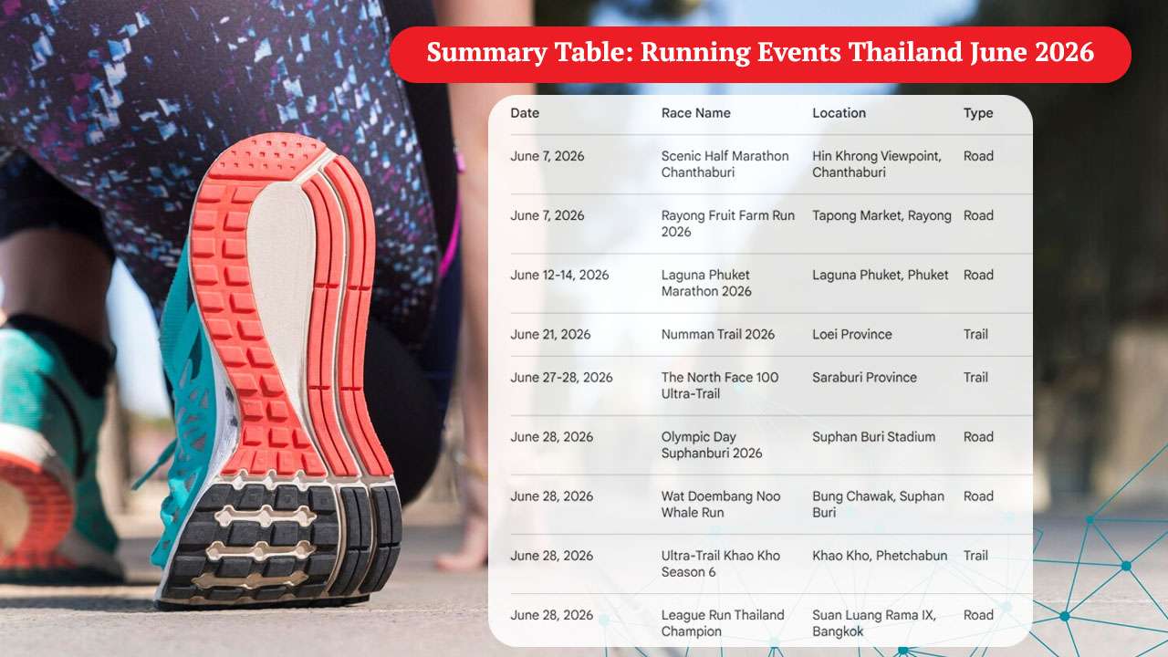 Summary Table Running Events Thailand June 2026
